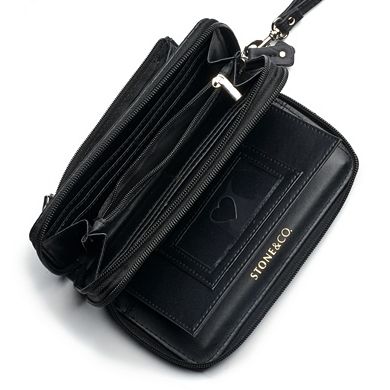 Stone & Co. Nancy Leather Double Zip Around Wallet 