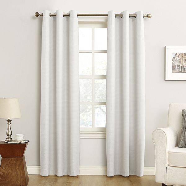 Sun Zero Cooper Room Darkening Thermal Insulated Grommet Single Curtain Panel - White (40X84)