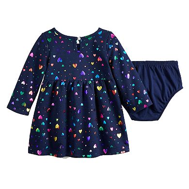 Baby Girl Jumping Beans® Graphic Fleece Dress 