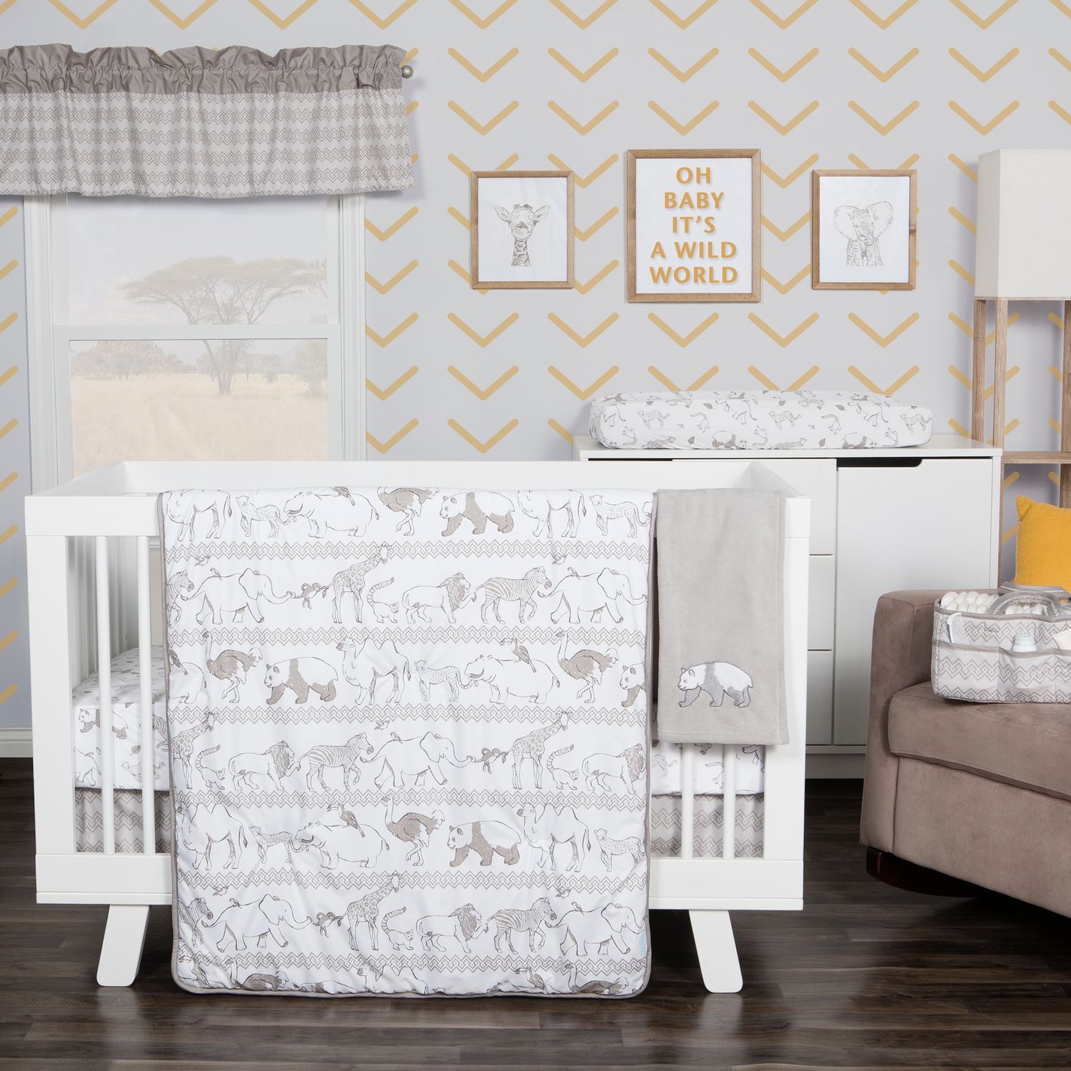 5 piece crib bedding set