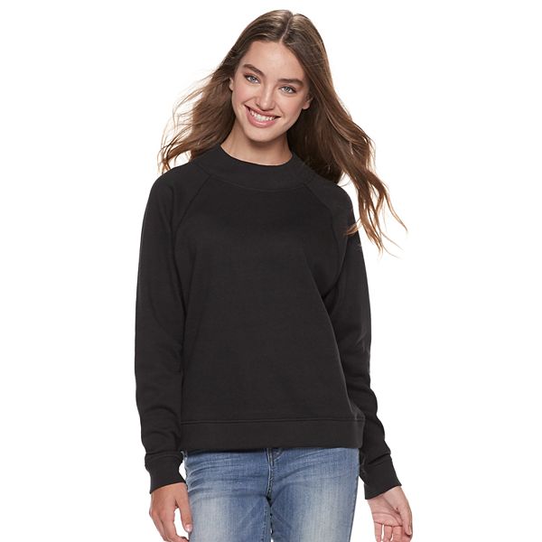 Juniors' SO® Mockneck Solid Fleece Sweatshirt