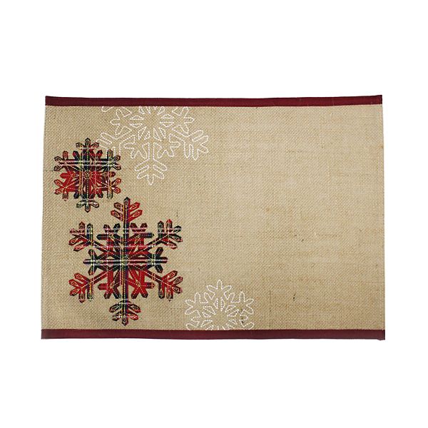 St. Nicholas Square® Snowflake Printed Burlap Placemat