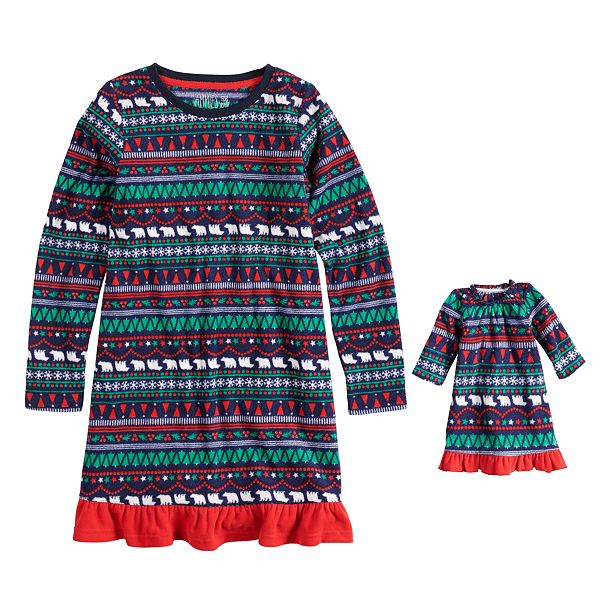 Girls 7 16 Jammies For Your Families Happy Holidays Fairisle Family 