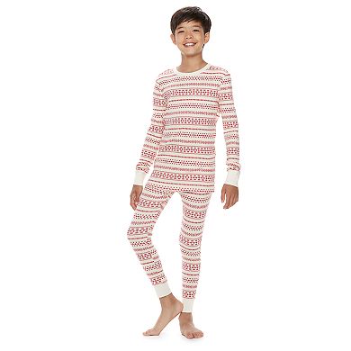 Boys 4-20 LC Lauren Conrad Jammies For Your Families Knit Winter Fairisle Top & Bottoms Pajama Set  