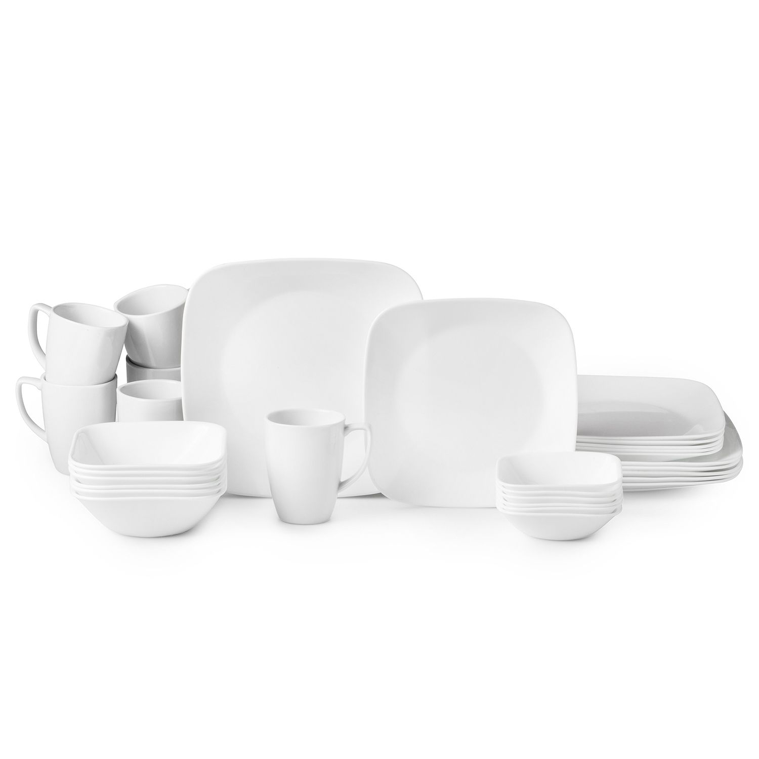 white square dinnerware