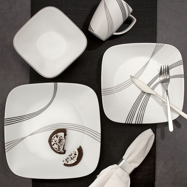 corelle boutique square vivid white 30 piece dinnerware set
