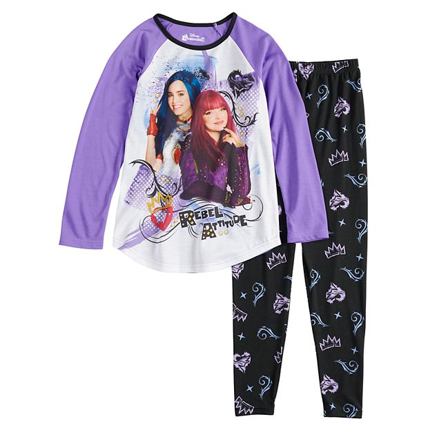 Disney s Descendants Mal Evie Girls 6 14 Top Bottoms Pajama Set