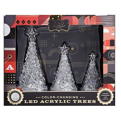 FAO Schwarz Light-Up Tree Christmas Table Decor 3-piece Set