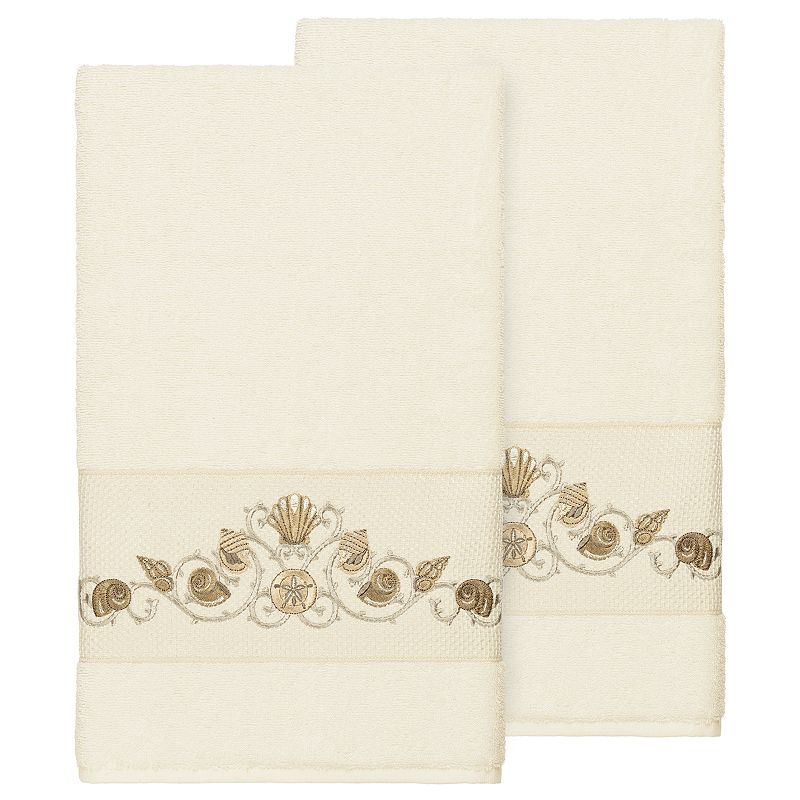 Linum Home Textiles Bella Embellished Bath Towel, Ivory