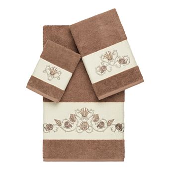 Linum Home Textiles Bella 3 pc Embellished Bath Towel Set