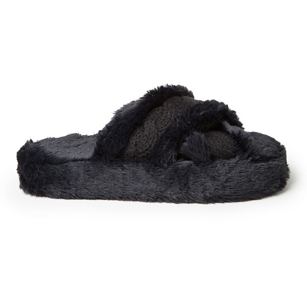 fuzzy criss cross slippers amazon