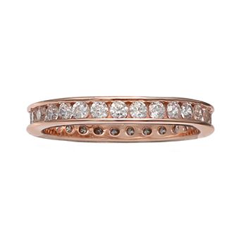 PRIMROSE 18k Rose Gold Over Silver Cubic Zirconia Eternity Band