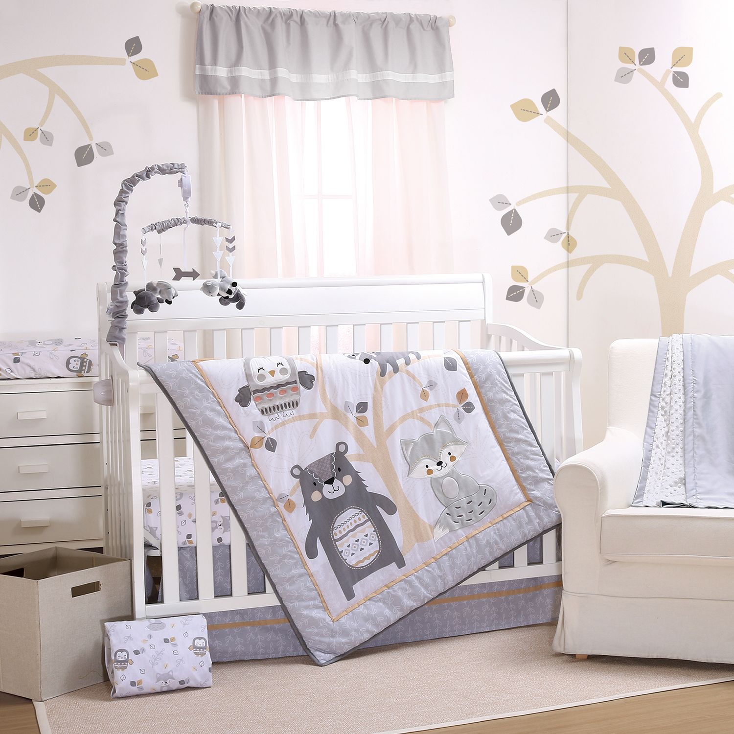 woodland mini crib bedding