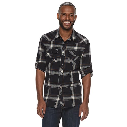 Men's Rock & Republic Plaid Button-Down Flannel Shirt