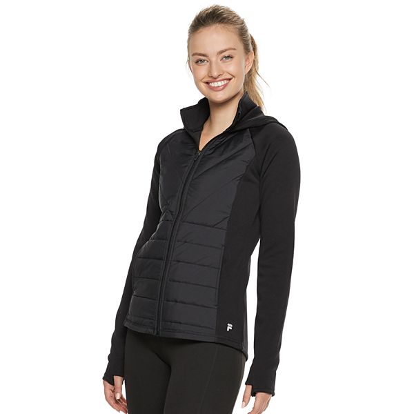 Women's FILA SPORT® Quilted Mixed-Media Hooded Jacket