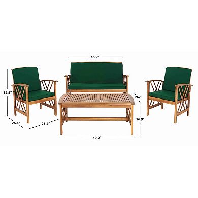 Safavieh Fontana Indoor / Outdoor Loveseat, Chair & Coffee Table 4-piece Set