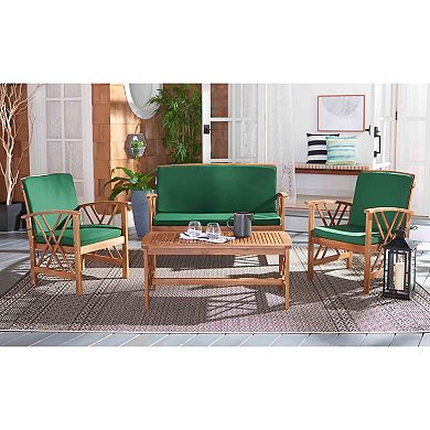 Safavieh Fontana Indoor / Outdoor Loveseat, Chair & Coffee Table 4-piece Set
