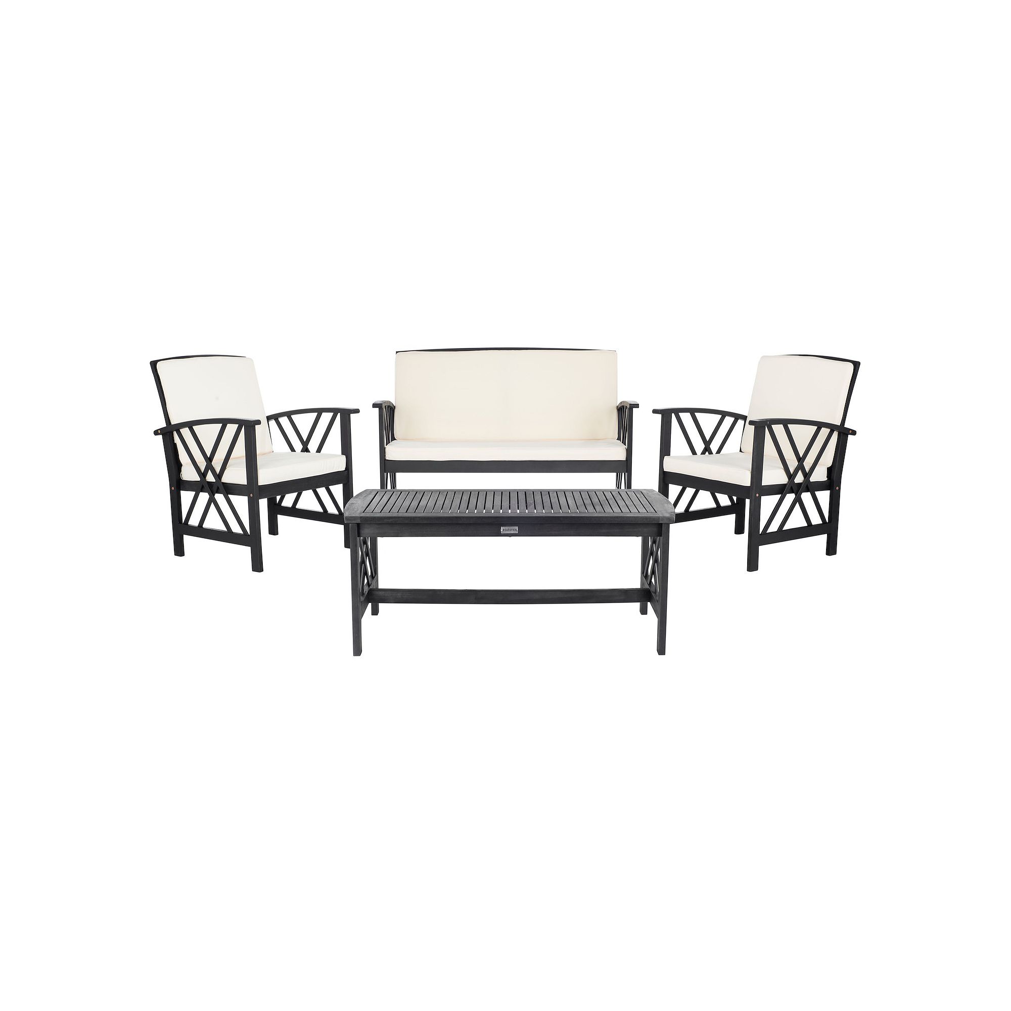 Safavieh Fontana Outdoor Set, Dark Gray Beige