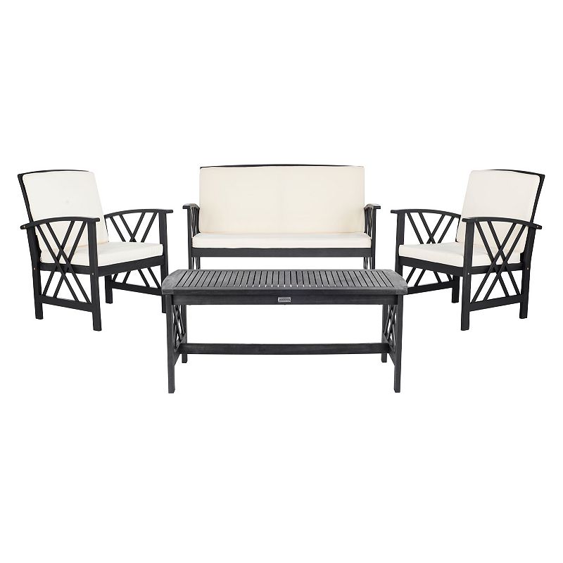 Safavieh Fontana Outdoor Set, Dark Gray Beige