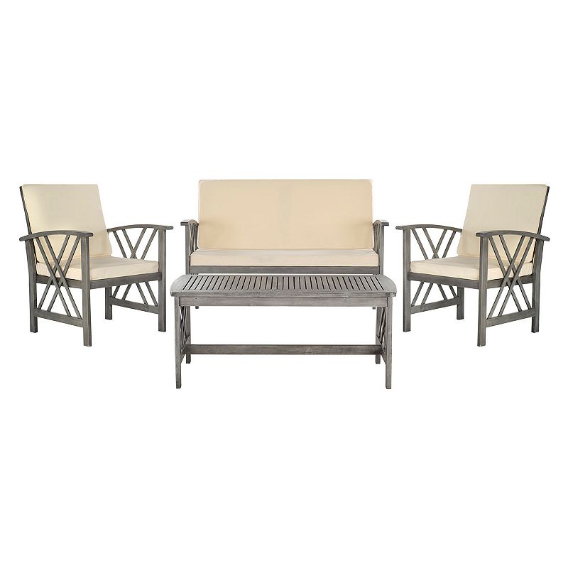 Safavieh Fontana Indoor / Outdoor Loveseat, Chair & Coffee Table 4-piece Se