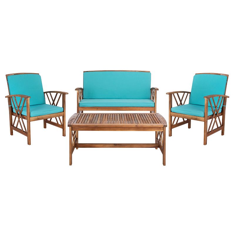 Safavieh Fontana Outdoor Set, Natural Blue