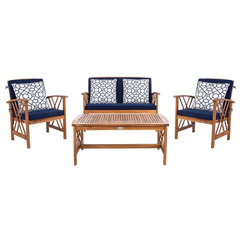 Safavieh Fontana Outdoor Set, Natural Blue