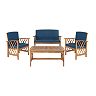 Safavieh Fontana Indoor / Outdoor Loveseat, Chair & Coffee Table 4-piece Set  