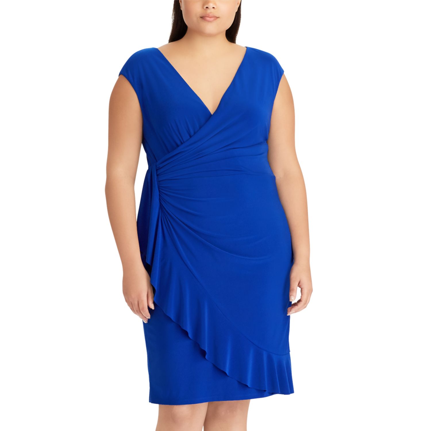 chaps faux wrap dress