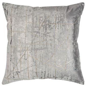 Rizzy Home Gray Abstract Transitional Throw Pillow