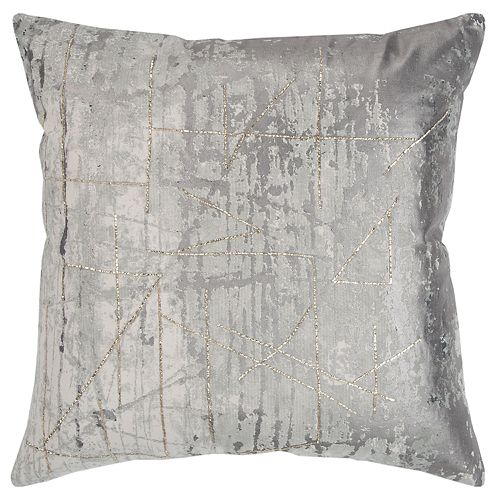 Rizzy Home Gray Abstract Transitional Throw Pillow