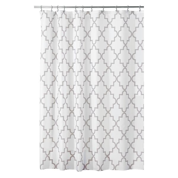 Interdesign Moroccan Trellis Shower Curtain, Black And White Trellis Shower Curtain