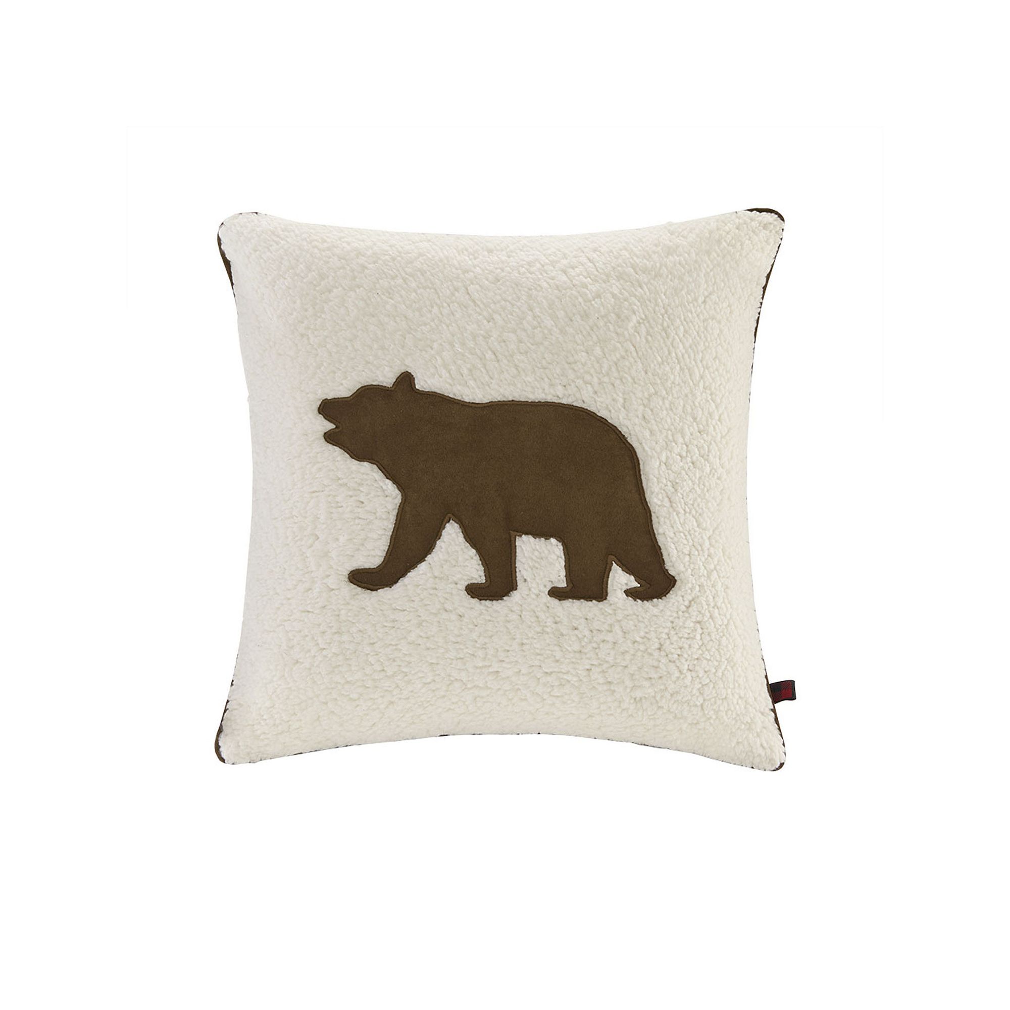 Woolrich Bear Berber Square Throw Pillow, White
