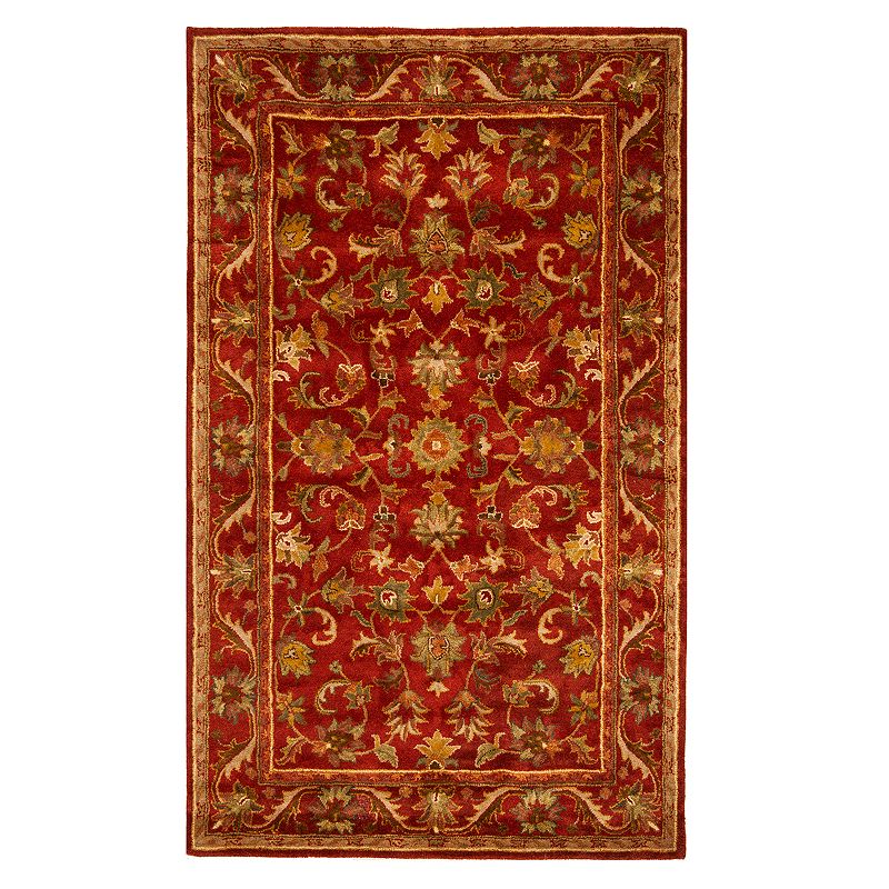 Safavieh Antiquity Jackie Framed Floral Wool Rug, Red, 5X8 Ft