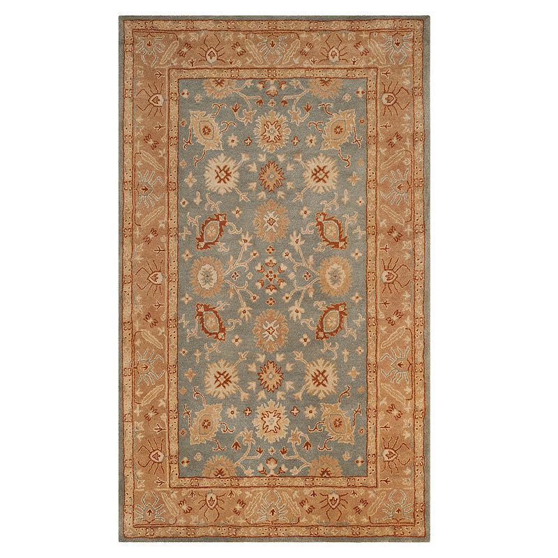 Safavieh Antiquity Lexie Framed Floral Wool Rug, Blue, 5X8 Ft