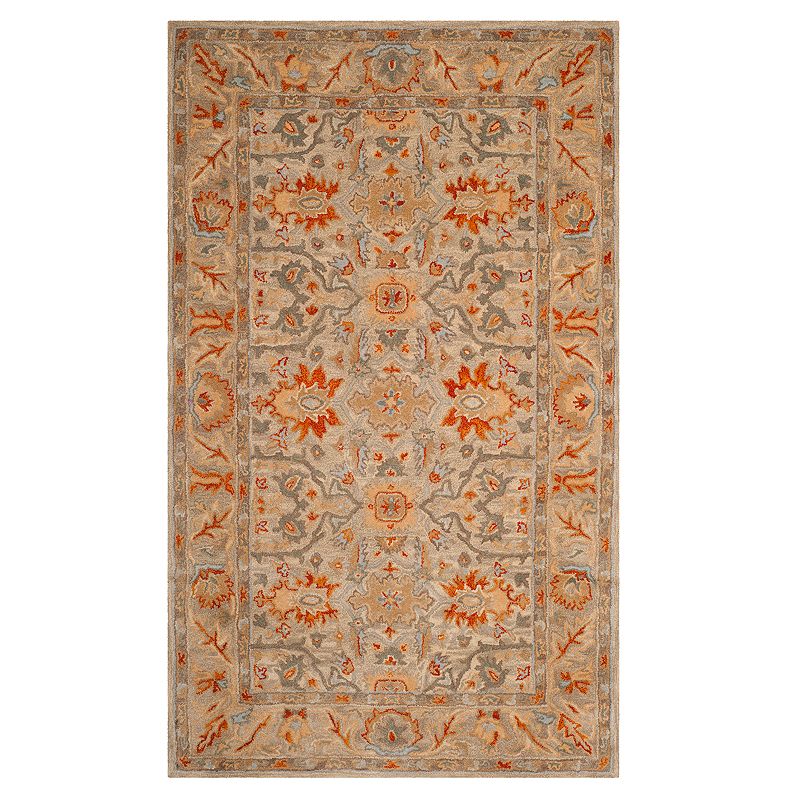 Safavieh Antiquity Amber Framed Floral Wool Rug, Beig/Green, 8X10 Ft