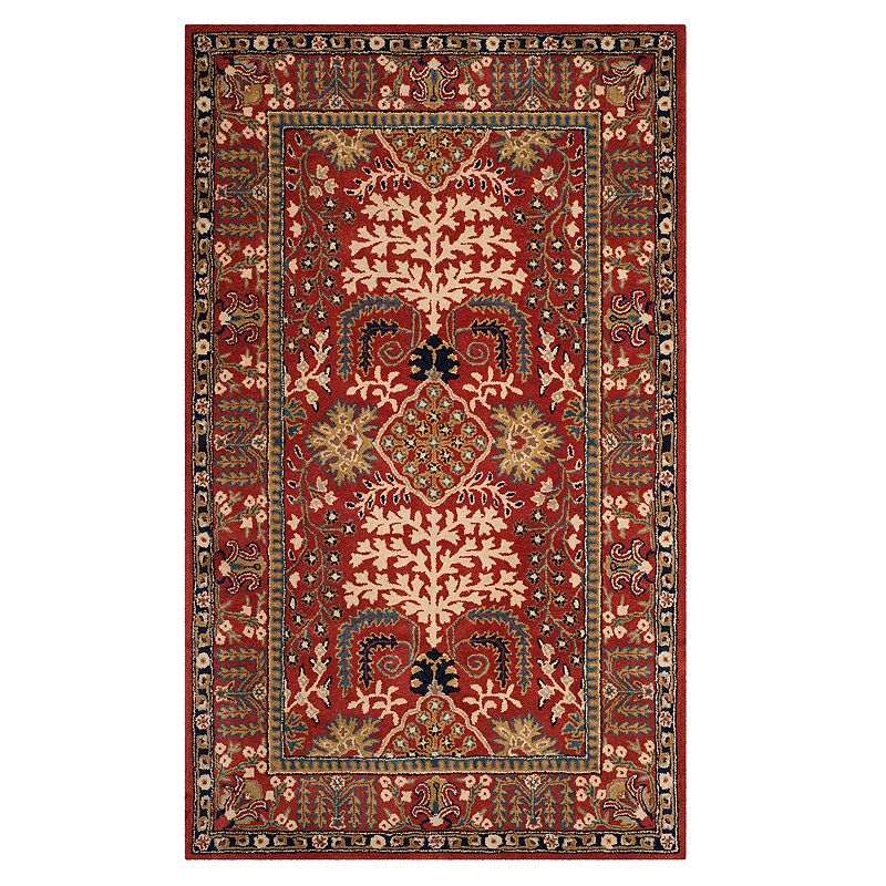 Safavieh Antiquity Henny Framed Floral Wool Rug, Red, 8X10 Ft