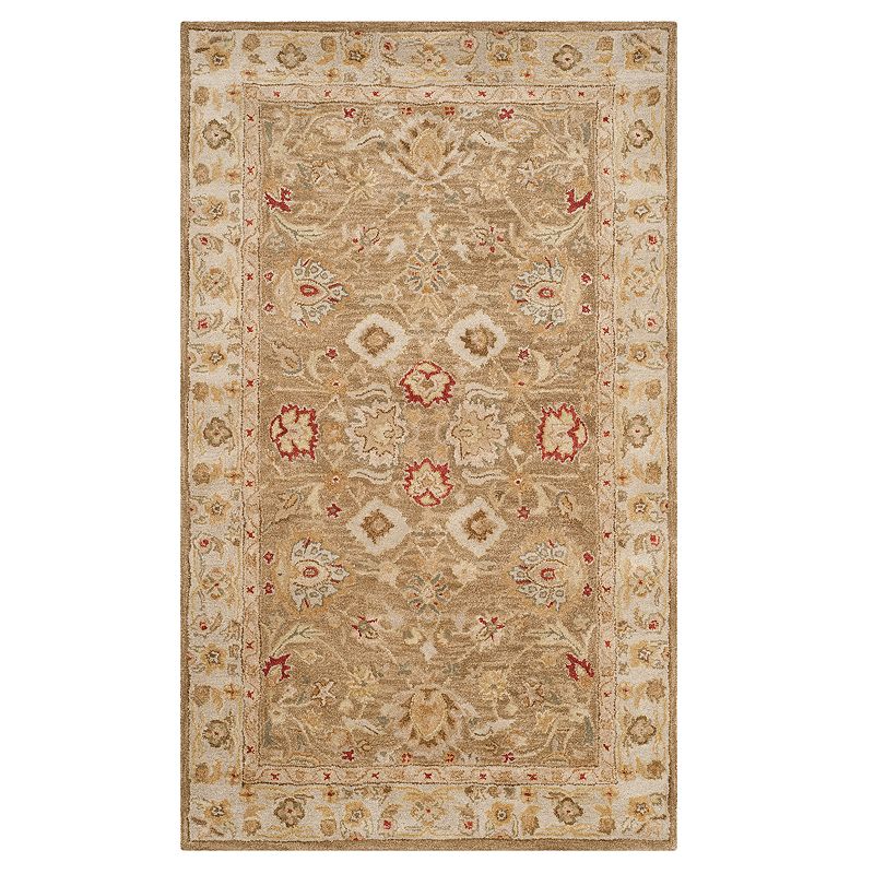 Safavieh Antiquity Dorrie Framed Floral Wool Rug, Brown, 6X9 Ft