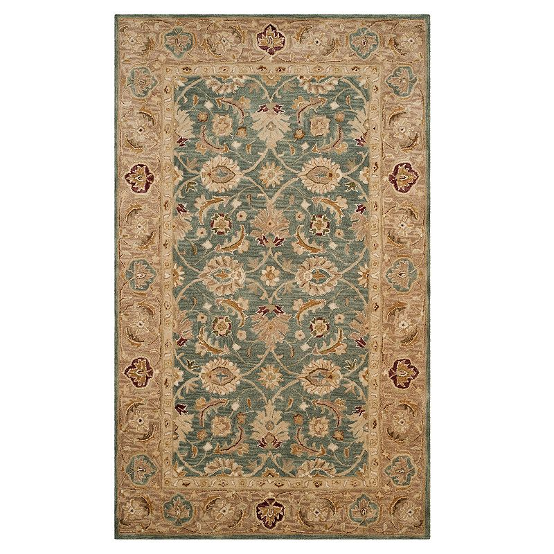 Safavieh Antiquity Elizabeth Framed Floral Wool Rug, Blue, 6X9 Ft