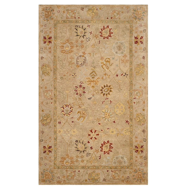 Safavieh Antiquity Yasmeen Framed Floral Wool Rug, Beige, 8X11 Ft