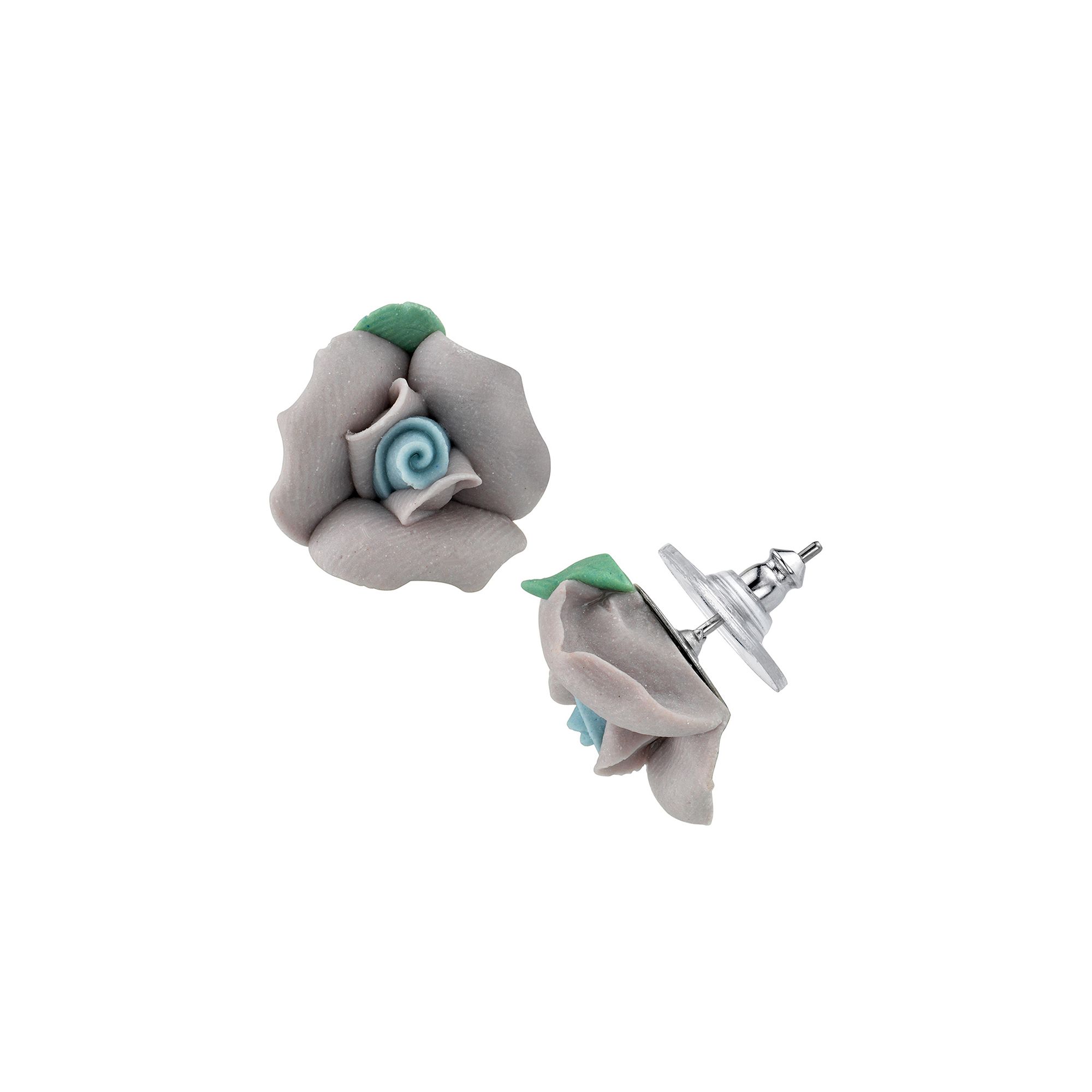 62418075 1928 Purple Porcelain Rose Stud Earrings, Womens sku 62418075