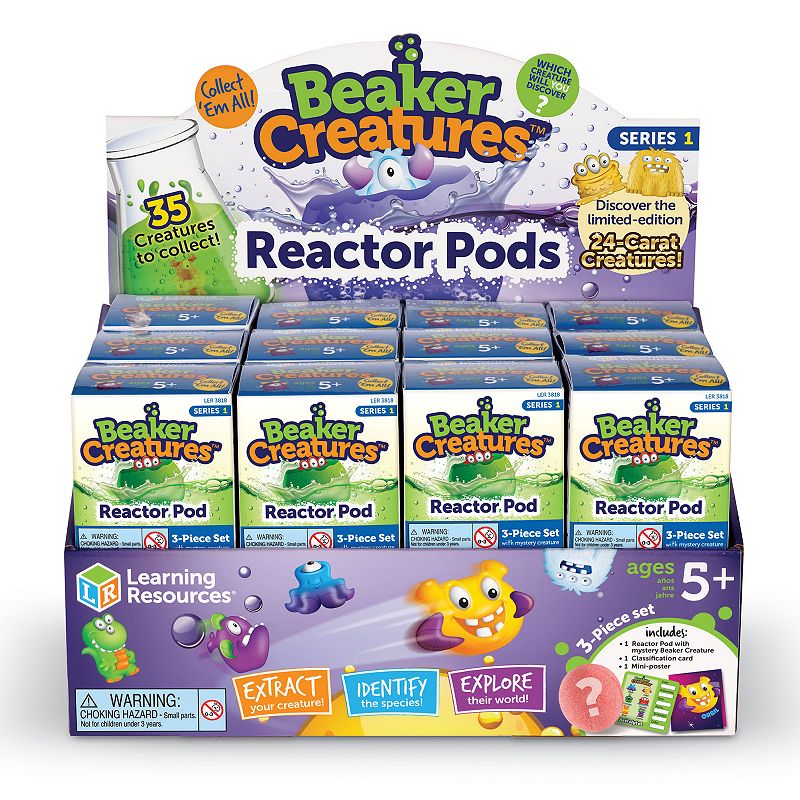 Learning Resources Beaker Creatures 24-Piece Reactor Pods Set, Multicolor