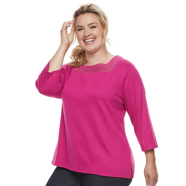 Plus Size Croft & Barrow® Crochet Top