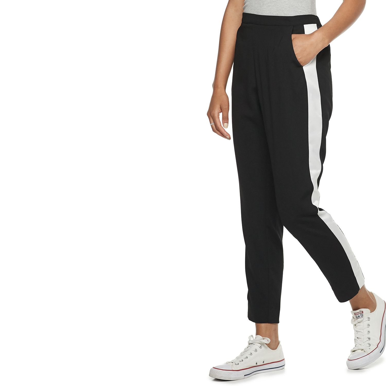 women's tuxedo stripe pants