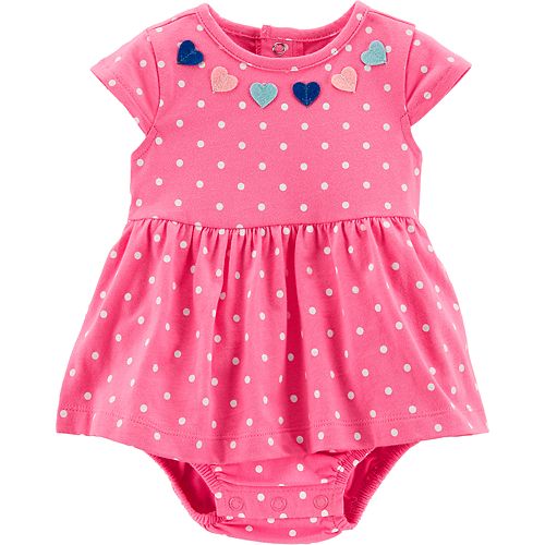 Baby Girl Carter's Dot & Heart Bodysuit Dress