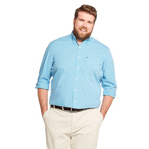 Big & Tall IZOD Premium Essentials Classic-Fit Gingham Button-Down Shirt