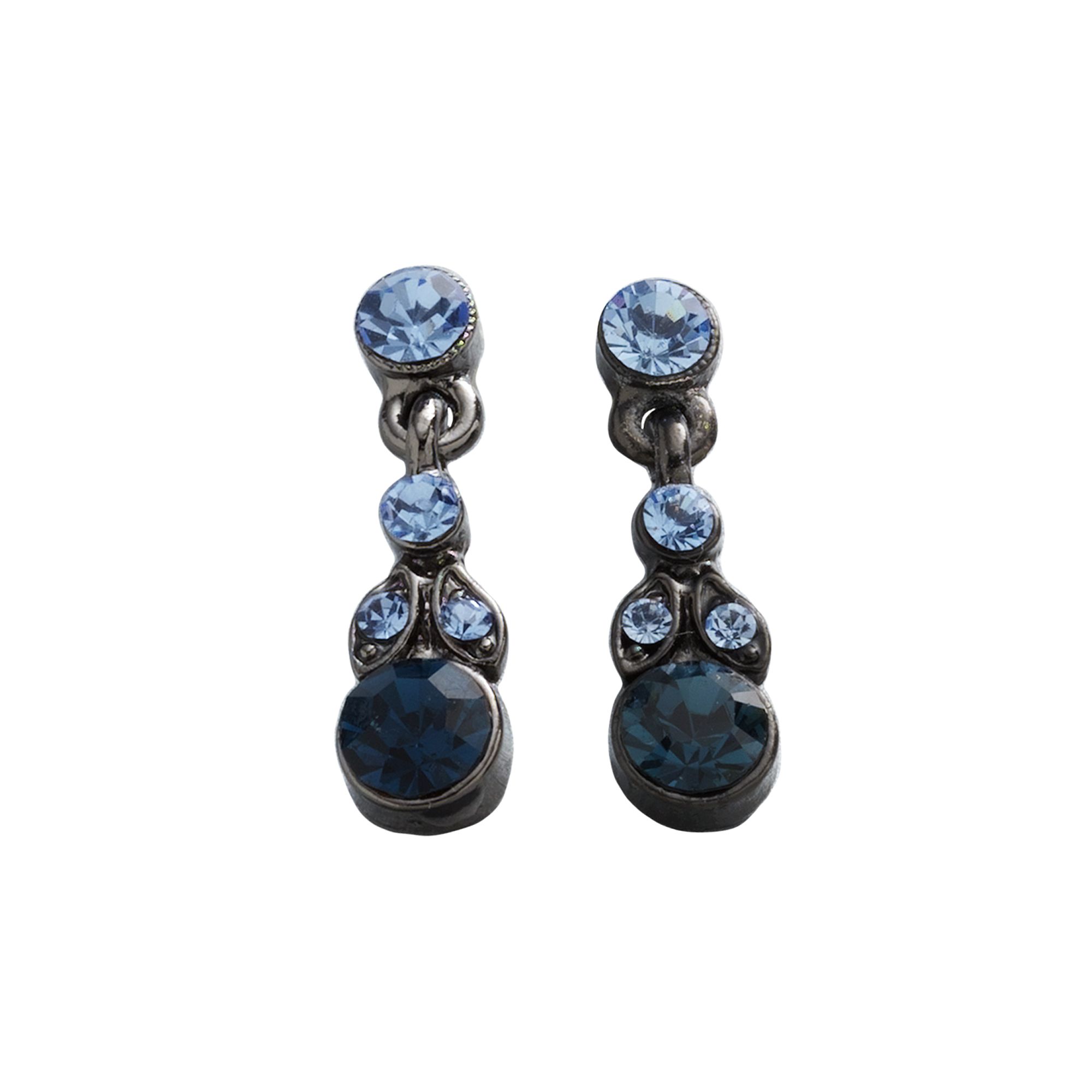 1928 Jet Blue Simulated Crystal Drop Earrings, Womens, Color