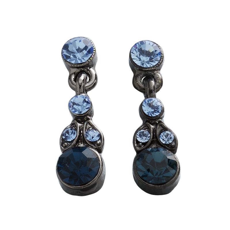 89003974 1928 Jet Blue Simulated Crystal Drop Earrings, Wom sku 89003974