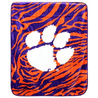 NCAA Clemson Tigers Soft Raschel Throw Blanket