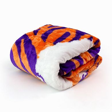 NCAA Clemson Tigers Soft Raschel Throw Blanket