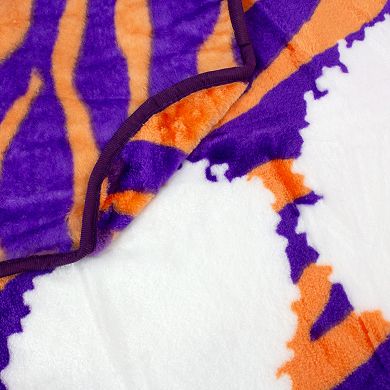NCAA Clemson Tigers Soft Raschel Throw Blanket